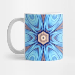 Psychedelic Mandala Flower Blue Orange and White Mug